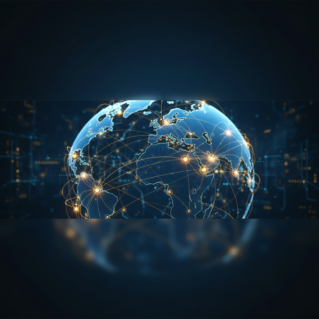 Abstract digital globe representing global visa services