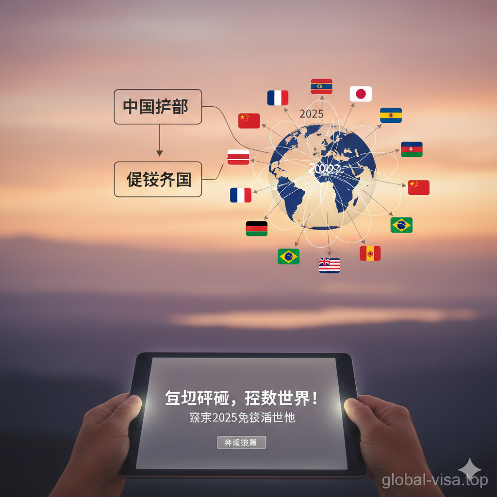 总结图片应具有行动号召性和未来展望。画面主体为一个旅行规划的界面或流程图，终点是象征全球旅行的飞机航线或多个不同的国家旗帜。前景可以是一个手持手机或平板电脑，屏幕上显示着'立即使用筛选工具'或'查看最新攻略'的字样。背景模糊处理，可以是代表旅行的广阔天空或遥远地平线。色彩温暖且有活力，传达出'旅行就在眼前，即刻出发'的积极情绪，引导用户采取下一步行动。