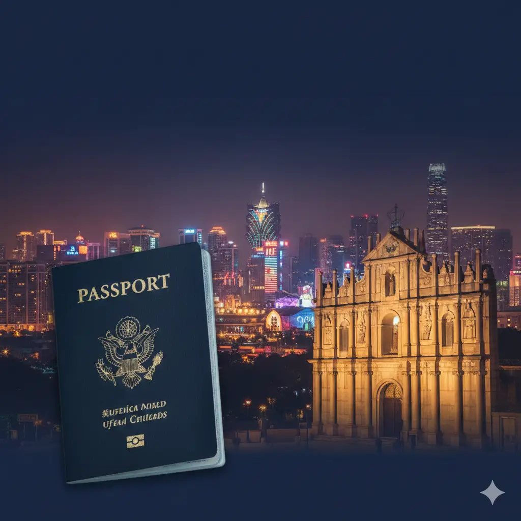 一张清晰的对比示意图，采用扁平化矢量设计风格。画面分为两个部分：左侧代表美国公民，展示美国护照并带有绿色对勾标志，注明‘90天免签’；右侧代表持有绿卡的非免签国籍人士，展示护照加签证页并带有提醒标志。背景使用干净的浅灰色，使用冷色调如蓝色和白色增强专业感，方便读者一眼看出美国护照去日本需要签证吗的差异。