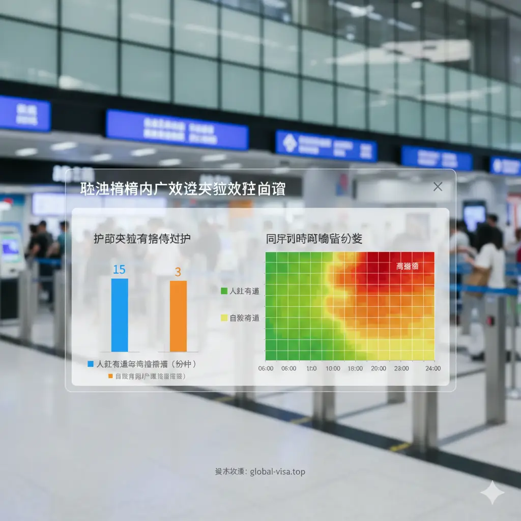 一张具有教学意义的特写图，重点展示澳洲ETA申请中的NFC扫描步骤。画面主体是一双手拿着一部智能手机，手机背面紧紧贴合在一本韩国护照的封底或照片页上。手机屏幕上显示着'Reading Chip'（读取芯片中）的进度条动画。图像中添加了可视化的无线电波（NFC信号）图形特效，指示正确的感应位置。这种细节清晰的图片能有效帮助用户解决App操作中'无法读取芯片'的最大难点。