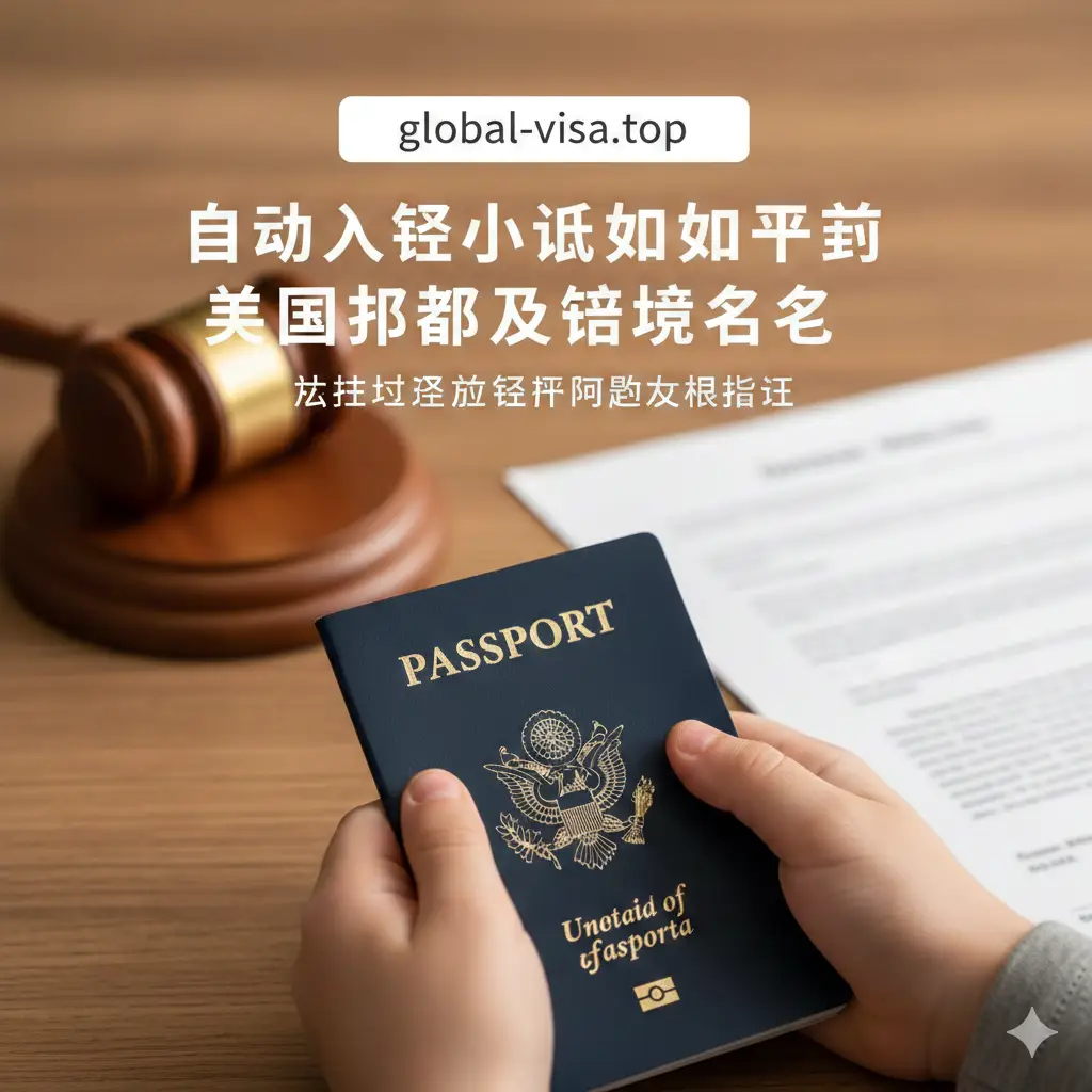 一张温馨而专业的封面图，特写镜头展示一双儿童的小手正捧着一本蓝色的美国护照。背景虚化处理，隐约可见法院的木质法槌和一份正式的法律文件轮廓，象征着法律流程与身份获取的结合。色调采用温暖的琥珀色与象征美国护照的深蓝色搭配，光线柔和明亮，传达出通过法律途径顺利解决身份问题的希望与权威感，适合作为文章首图吸引家长点击。