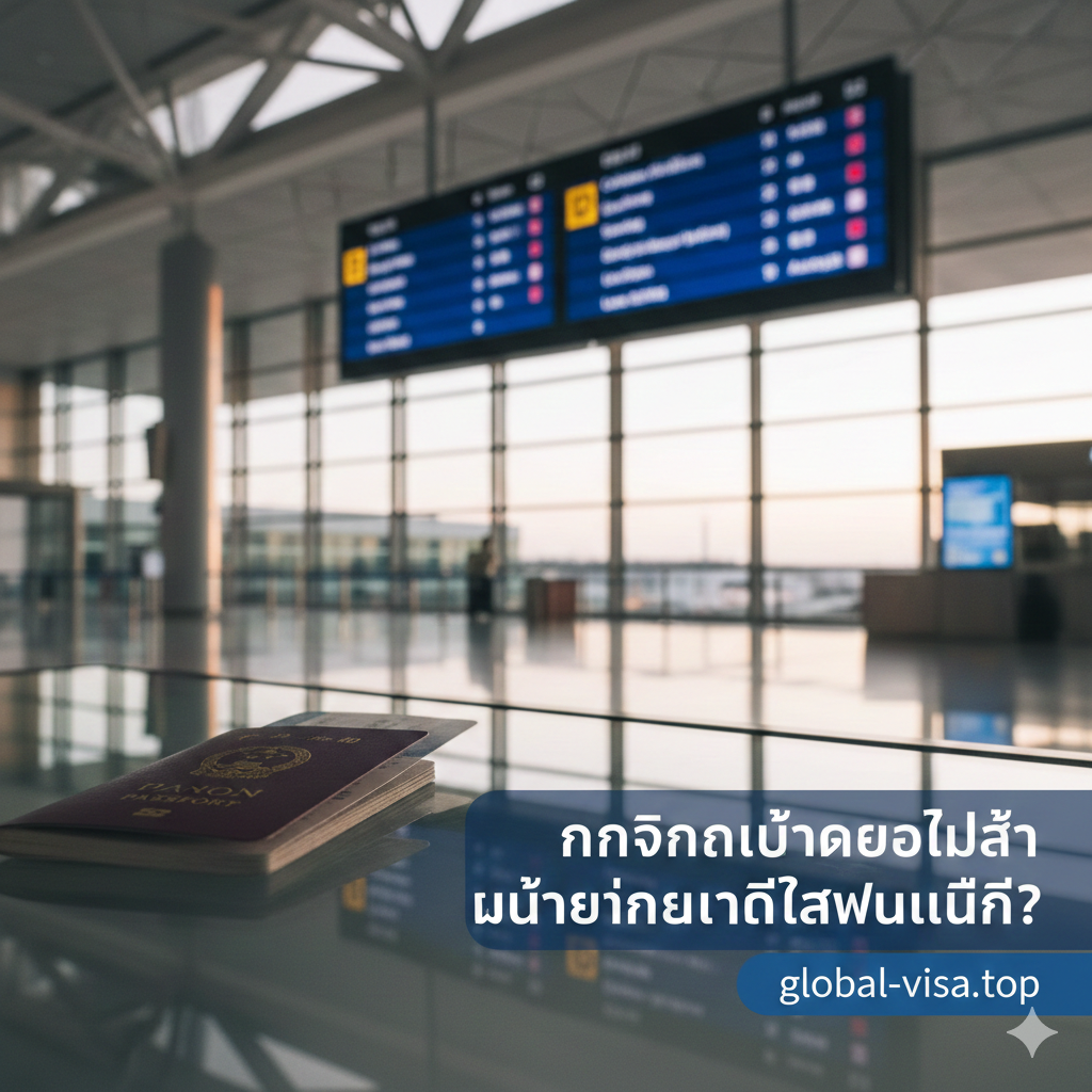 A high-quality cinematic wide shot of a modern airport terminal interior, specifically Taipei Taoyuan Airport style. In the foreground, a close-up of a Chinese passport and a boarding pass resting on a clean glass surface. The background shows a large departure board with flights to Beijing, Shanghai, and Los Angeles. Warm sunset lighting filters through large windows, creating a professional and reliable travel atmosphere. Style is clean, bright, and informative.