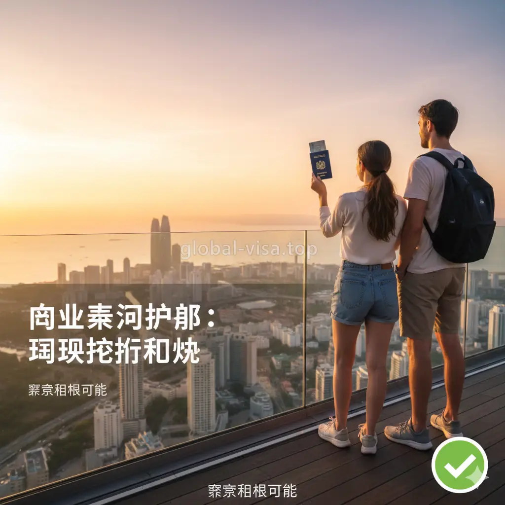 一张温馨且充满希望的总结性图片。画面描绘一对持有马来西亚护照的旅行者背影,正站在阳光明媚的海滩或现代城市的高处远眺地平线。天空中浮现出‘global-visa.top’的品牌水印。