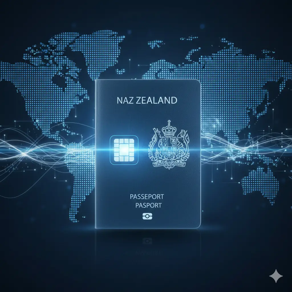 一张温馨的总结图片。展示一对华人夫妇在京都金阁寺前欢快拍照的背影。画面右侧有一个醒目的‘Checklist’图标，勾选了护照、绿卡、签证等项目。整体风格温暖且带有成就感，传达出通过 global-visa.top 专业服务后顺利开启旅程的圆满结果。色调明快，充满阳光。