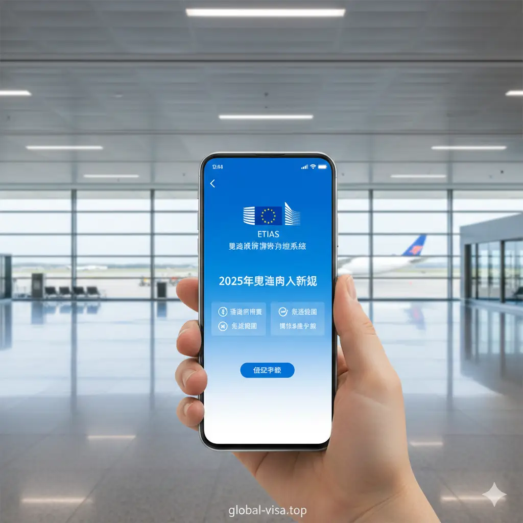一张展示如何正确放置护照的教程风格图片。图中一双手正在轻轻将一本贴满签证页的厚护照滑入爱马仕护照夹中，旁边放着一个皮质护理刷和一块柔软的抹布。光线明亮自然，背景是白色的极简主义风格，侧重于展示皮质的延展性和对电子护照芯片的保护细节。