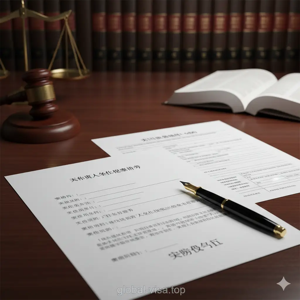 展示未成年人改名核心法律文件的特写场景。画面中心是一份清晰的'Petition for Name Change'（改名请愿书）表格，旁边放置着一张美国公民纸（N-600）和一支金色的钢笔。背景是整洁的律师办公桌风格，有法律书籍和法槌，强调'法院改名令'在自动入籍小孩改名过程中的绝对必要性，视觉风格严谨、专业，突出法律依据的重要性。