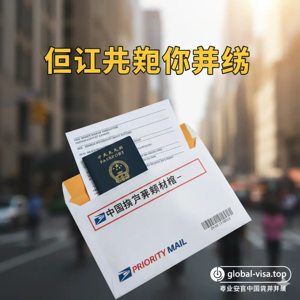 一张充满行动力的总结图片。画面主体是一封装有护照申请材料的USPS Priority Mail快递信封，背景是淡化的纽约总领事馆外景或纽约街景。画面上方有‘立即开启您的申请’的号召性文字。色调积极乐观，构图重点突出，引导读者在看完攻略后立即采取行动并联系平台协助。