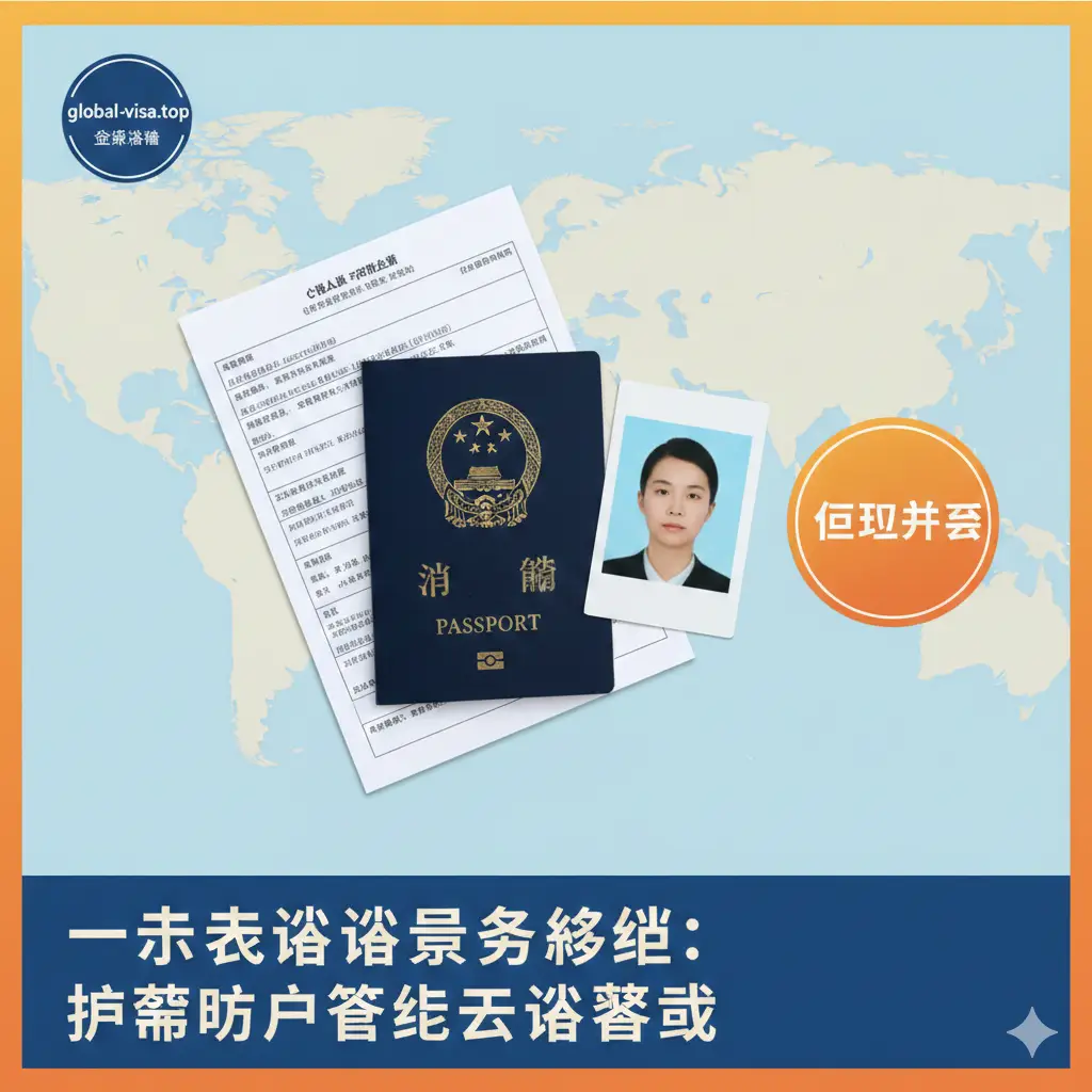 总结性视觉图片。画面中心是一张护照和一份签证申请表格,旁边叠放着一张完美的AI生成照片。背景是淡淡的世界地图轮廓,象征着一站式签证服务的愿景。构图采用俯视视角,画面右侧留白处有一个醒目的‘立即开始’点击按钮感。色调温暖且富有行动力,向用户传递出从照片拍摄到签证下签的顺畅体验。